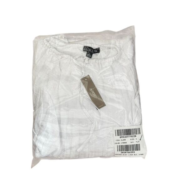 NWT J CREW Pleated drawstring maxi skirt in linen blend in WHITE - Picture 6 of 7